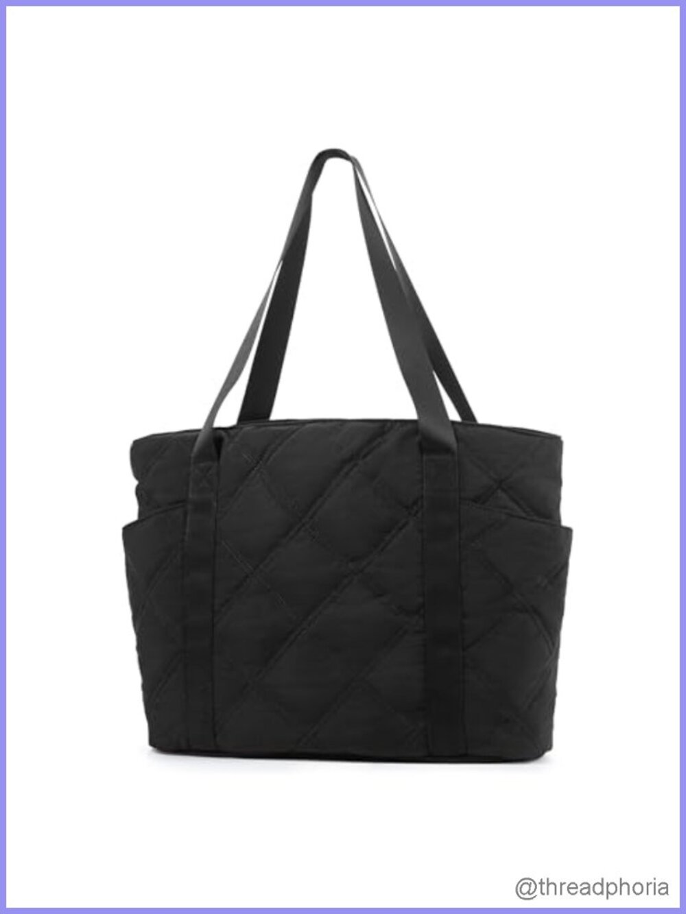 Quilted Puffy Tote Bag Lightweight Water-Resistant Travel Shoulder Purse